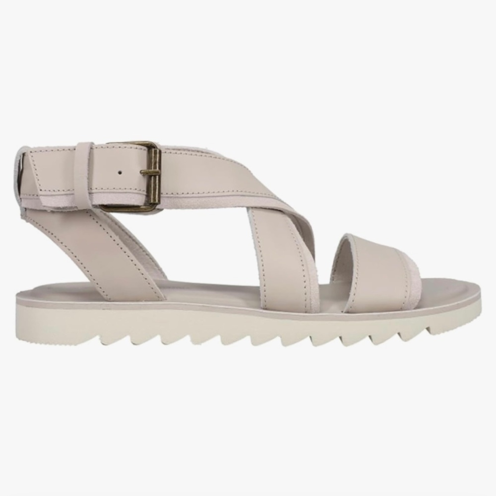 TOMS Women's Sidney Tread Flat Sandal, Putty size 8